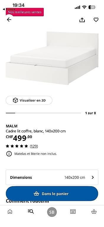 Ikea Letti: Lit coffre IKEA – Usato da Lausanne venduto da Soniazza 3