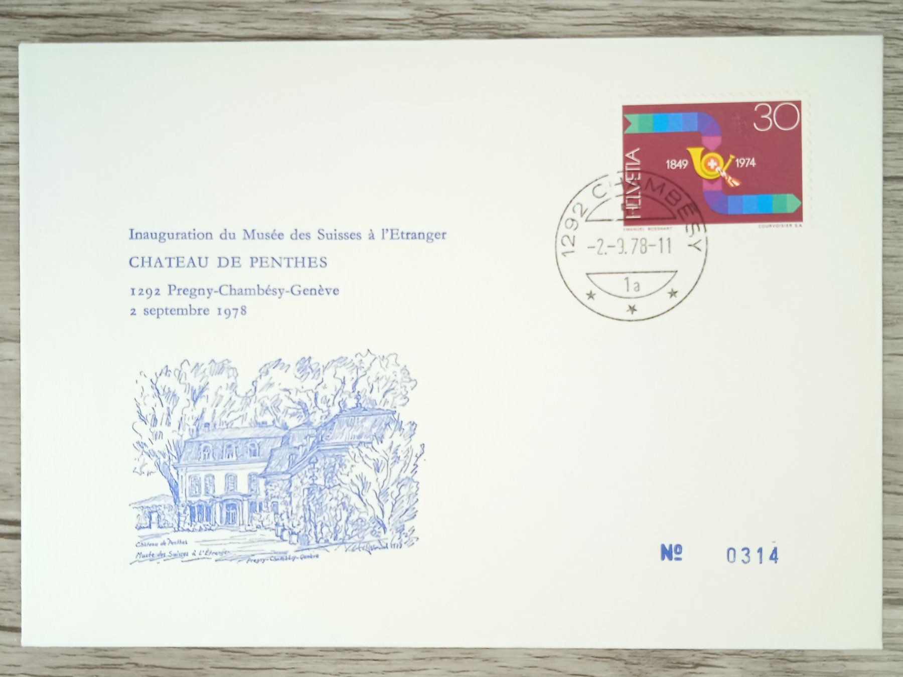 Tutti i francobolli: TR03 Enveloppe + Timbre Suisse 1978 – Usato da Cousset venduto da Patrick_Collections