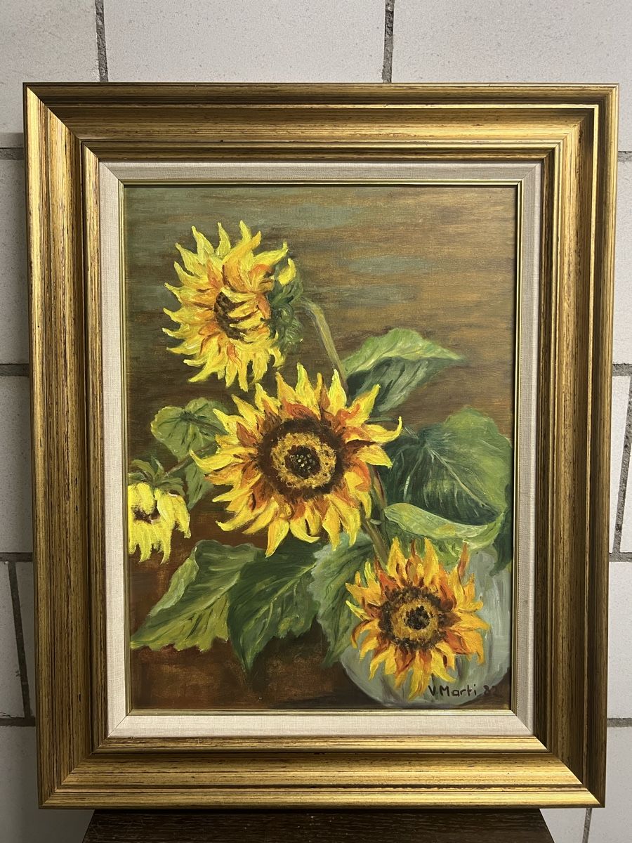 Foto & Immagini: Sonnenblumen Gemälde, signiert V. Marti – Usato da Niederwangen BE venduto da s_b_vm8q