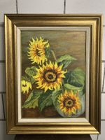 Sonnenblumen Gemälde, signiert V. Marti