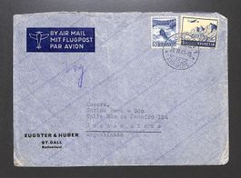 1947 Flugpost F34 (Sfr. 5.- Churfirsten) ST. GALLEN Argentin