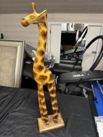 Hand Carved Wooden Giraffe Statue, Home Decor