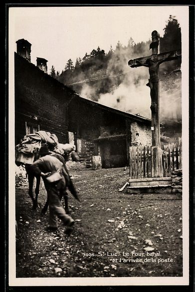 Cartoline postali: Saint-Luc, Le Four banal et l'arrivée d – Usato da Berlin venduto da bartko-reher