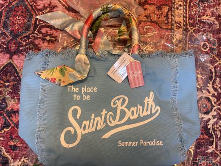 Saint Bart LIGHT BLUE CANVAS VANITY REGULAR BAG 