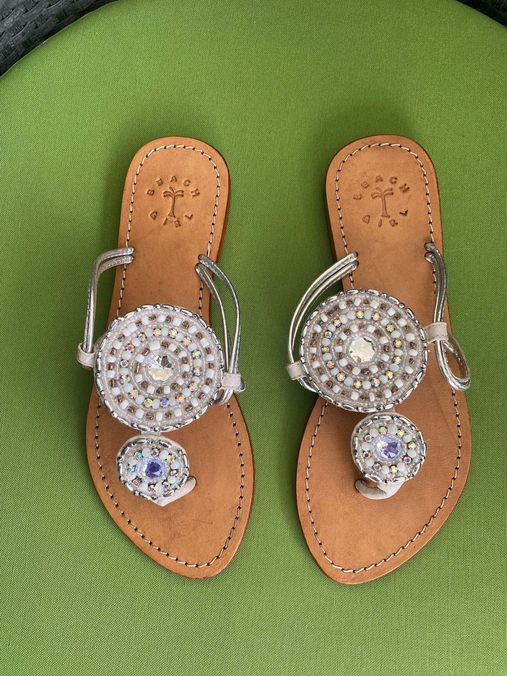 Chaussures femmes: SUMMERTIME - stylische/edle Flip-Flops mit Décor, silber, 38 – D'occasion à Winkel par ferrari2022 3