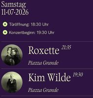 2 Stk. Tickets Moon and Stars Roxette / Kim Wilde 11.07.2026