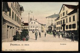 AK Pfäffikon /Zürich, Der Dorfplatz