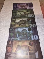 lot de 5 billets commémorarif dinosaure