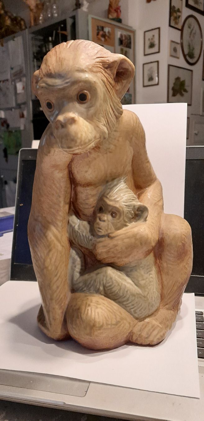 Lladro Figurines: Lladro Affenfigur Mutter mit Kind Porzellanfigur – D'occasion à Biel-Benken BL par Sternstaub
