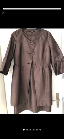 s.Oliver Selection Kleid braun 100% Seide -Gr.38 2-teilig