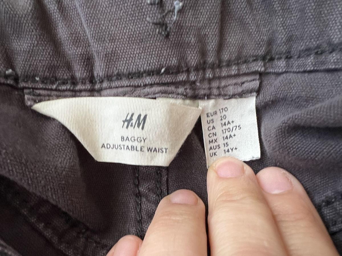 H&M Pantaloni: Baggy Hose gr. 170 Adjustable Waist, Anthrazit farbe, – Usato da Triesen venduto da bubita 6