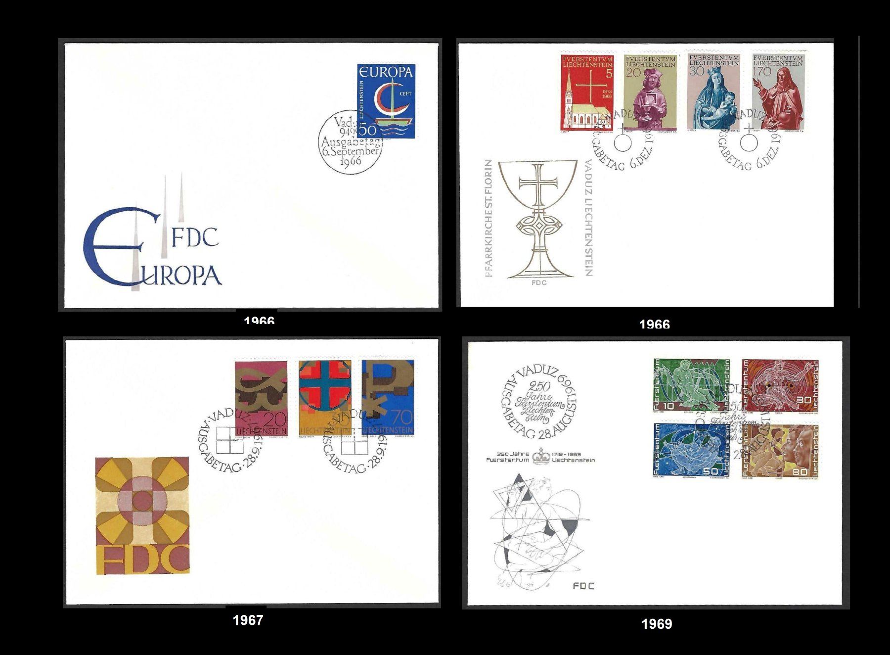Tutti i francobolli: Liechtenstein 1966 – 1982, 27 Briefe/Karten – Usato da Baar venduto da W47 2
