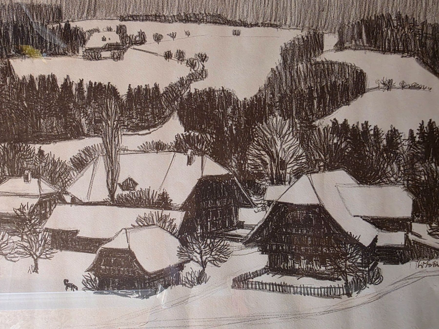 Dipinti: Kohle oder Tusch Zeichnung - Werner Schmutz - 1973 – Usato da Walterswil BE venduto da Lonitti 7