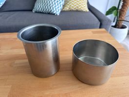 Lot de 2 béchers de laboratoire en acier inoxydable