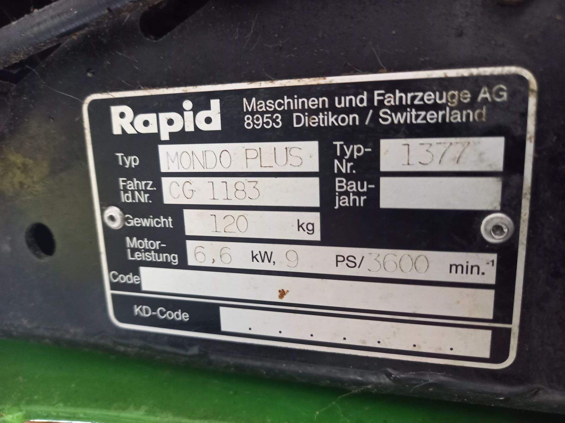 Rapid Tutte le macchine: Motormäher Rapid Mondo plus – Usato da Dürrenroth venduto da reikien 7