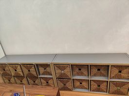 2 étagères IKEA KALLAX 4x2 + 16 paniers  CHF 120