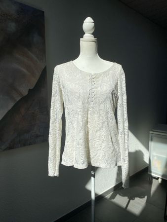  NILE Bluse mit Spitze creme Grösse L