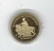 2002 SCHÜTZENMEDALLIE ZÜRICH/u.E. unzirkul.+stgl/900Gold/ovp