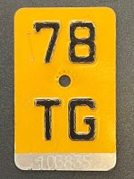 TG 78 - TÖFFLINUMMER - MOFASCHILD - PLAQUE DE MOFA - TG 78