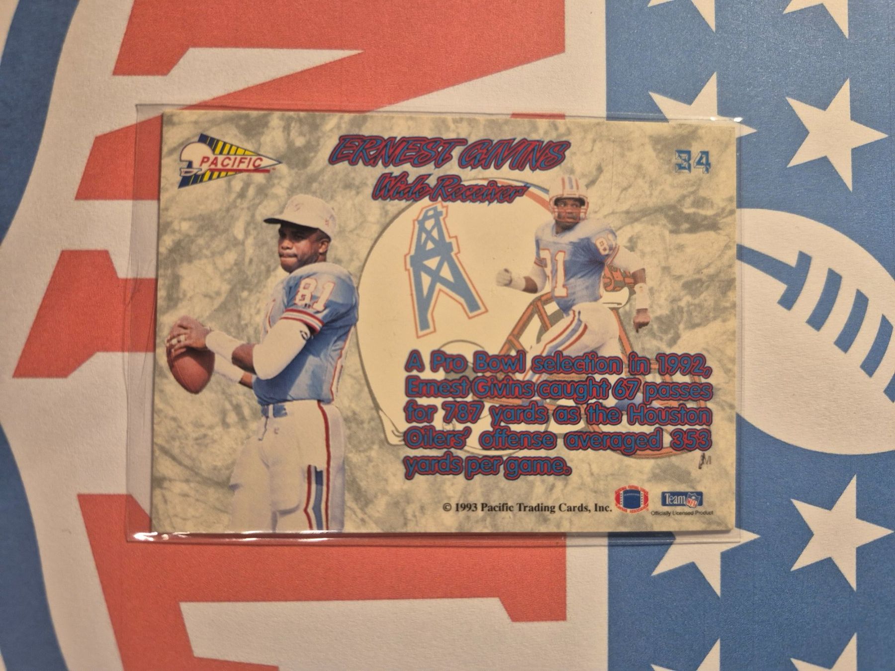 NFL Carte collezionabili: NFL 1993 Pacific Prism Ernest Givins – Usato da Treiten venduto da Sauber73 1
