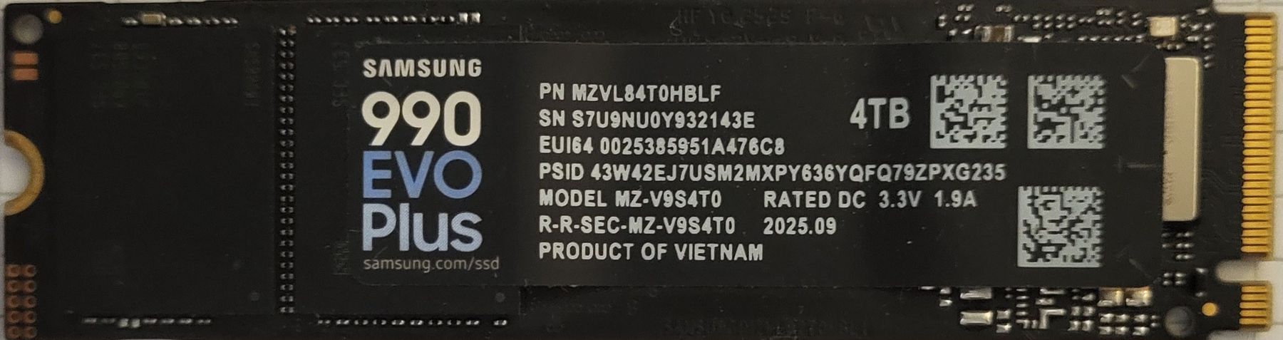 Samsung Dischi rigidi: 1×4TB SSD Samsung 990 EVO Plus – Difettoso da Zürich venduto da Gulbi1919