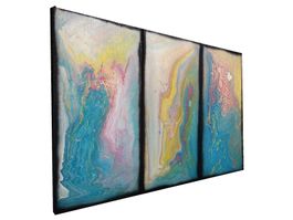 Abstrakte Fluidgemälde A1118 ⚡️ großes Triptychon 100x150cm