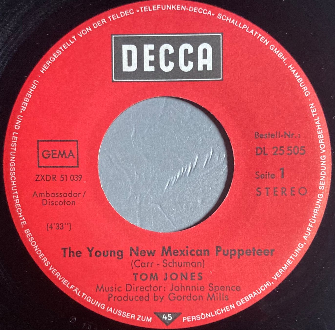 Dischi in vinile: TOM JONES - THE MEXICAN PUPPETEER – Usato da Poliez-Pittet venduto da Newtown-Records 2