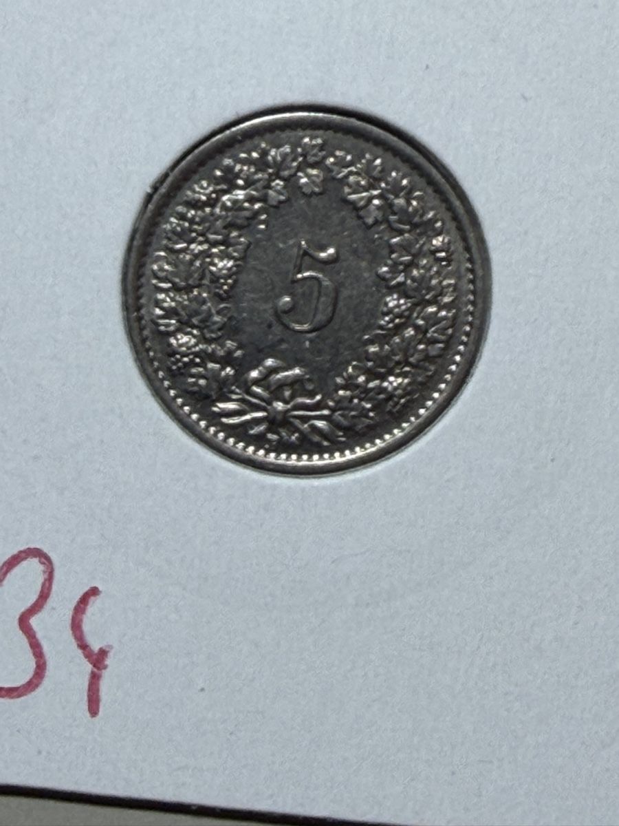 Tutti le monete: CH - 5 cts - 1934 – Usato da Payerne venduto da Mike1682