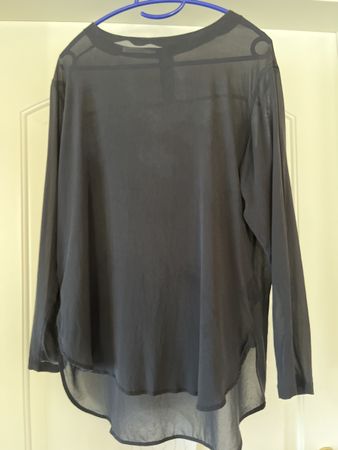 LAREIDA Seidenbluse, Gr. 36, schwarz, transparent