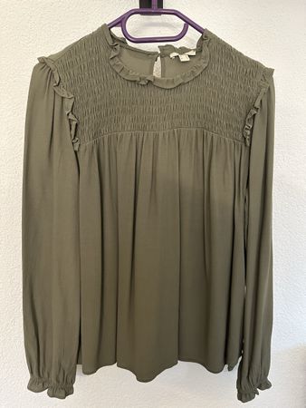 Esprit Bluse Gr. S, Khaki, Rüschen