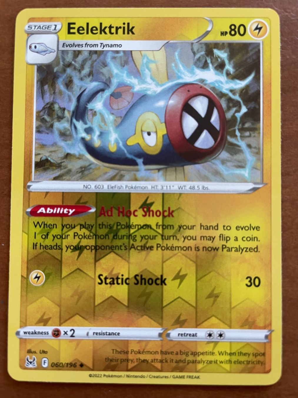 Pokémon Carte collezionabili: Pokemon Eelektrik Reverse (Versand gratis) – Nuovo (secondo la descrizione) da Chur venduto da Angerson