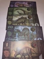 Lots de 5 Billets commémoratifs dinosaure