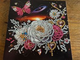 Karte-Grusskarte-Blumen-Schmetterling-Painting-Selfmade
