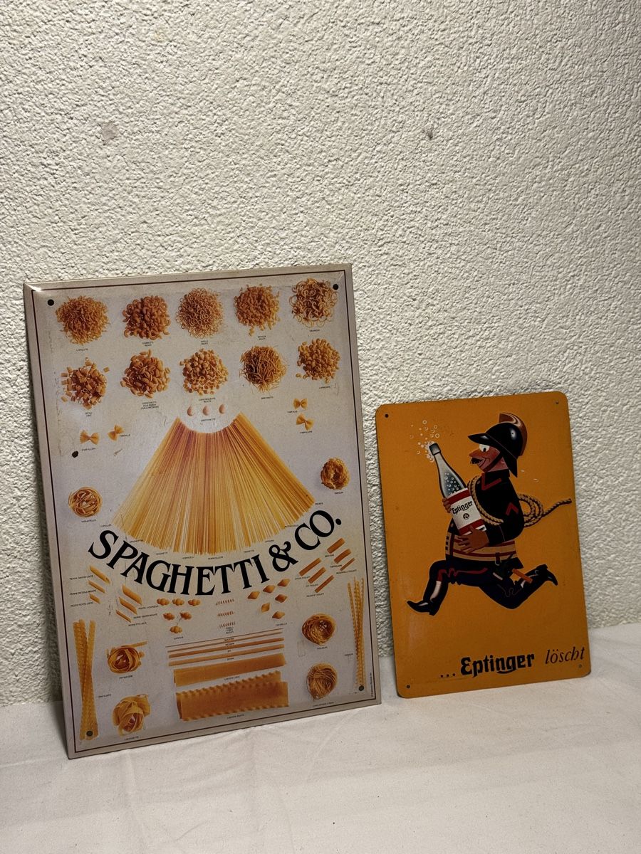 Insegne: 2er Set Vintage Blechschilder "Spaghetti“ & "Eptinger" – Usato da Stüsslingen venduto da leo_nzh6