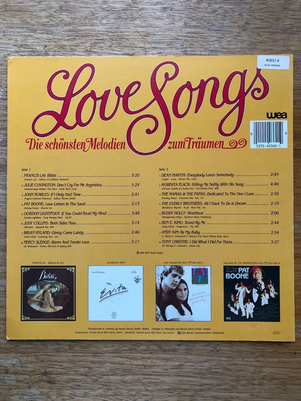 Dischi in vinile: Love Songs (LP) – Usato da Grenchen venduto da Kogi7 1