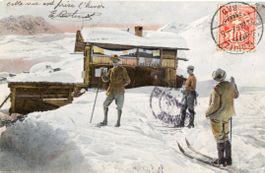 St. Moritz   GR  -  Skisport  /  handcol.. Gesichter um 1907