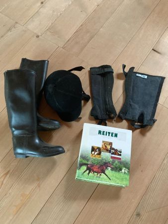 Reit Set Helm/Stiefel/Gamaschen