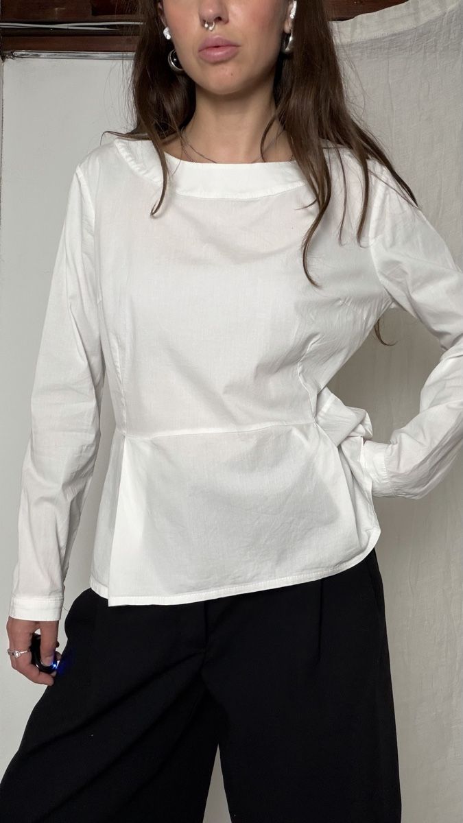 Blusen: Blouse Long Sleeve White Cotton  – Gebraucht aus Knonau von Grapesvintage 6