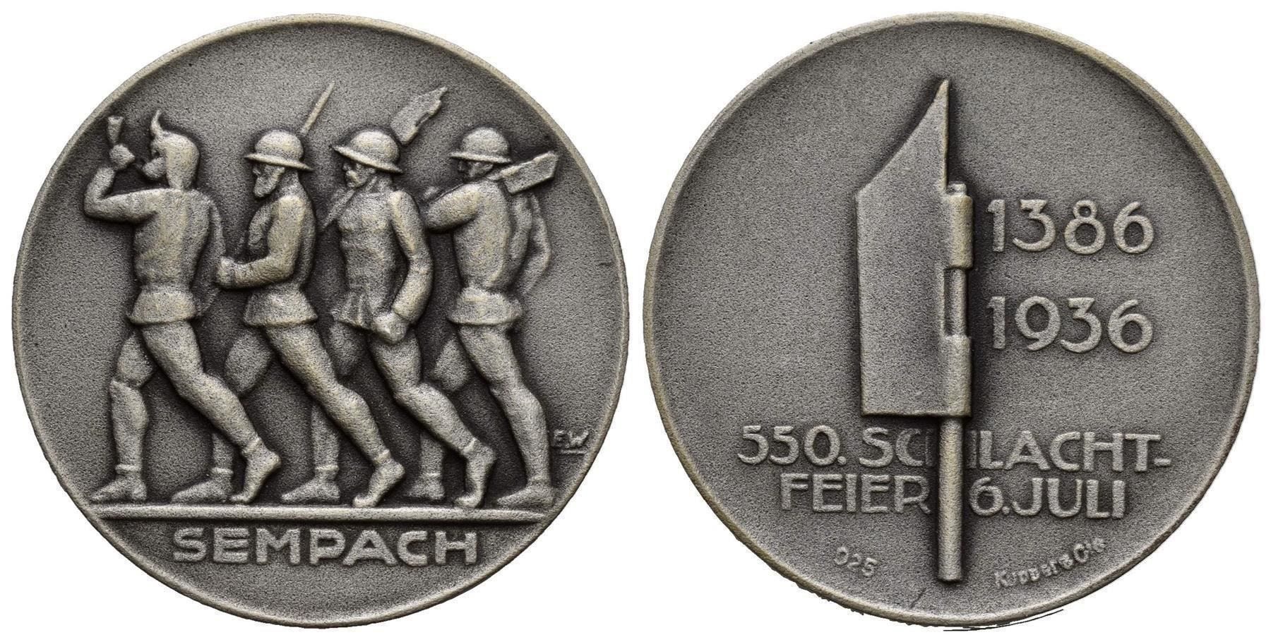 Medaillen: Sempach Schlachtfeier 1936 Silber  /470 – Gebraucht aus Trimbach von Solothurn1