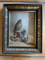 Tableau peinture huile oiseaux signé H. Schmidt