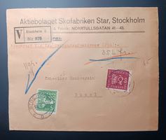 SCHWEDEN FIRMENBRIEF NACH BASEL 1927