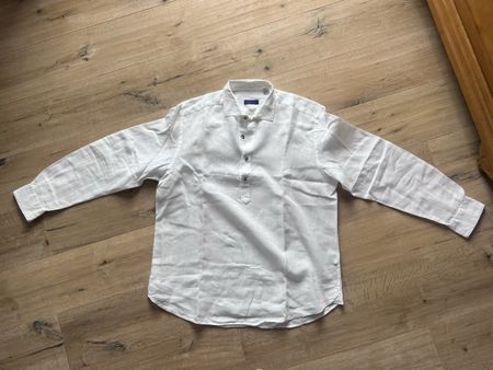 Cooles Leinen Schlupfhemd, weiss, XL, 100 % Leinen ungetrage