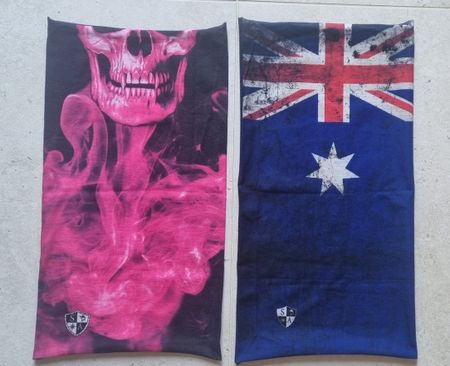 2x SA Company Schlauchschal / Face Shield (Pink Skull + Aus)
