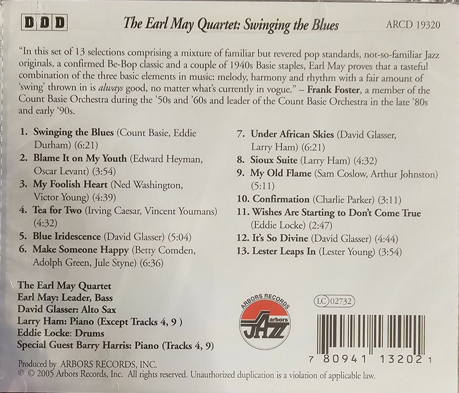 CDs: The Earl May Quartet ‎– Swinging The Blues – Neu und originalverpackt aus Wahlen b. Laufen von Cg10 1