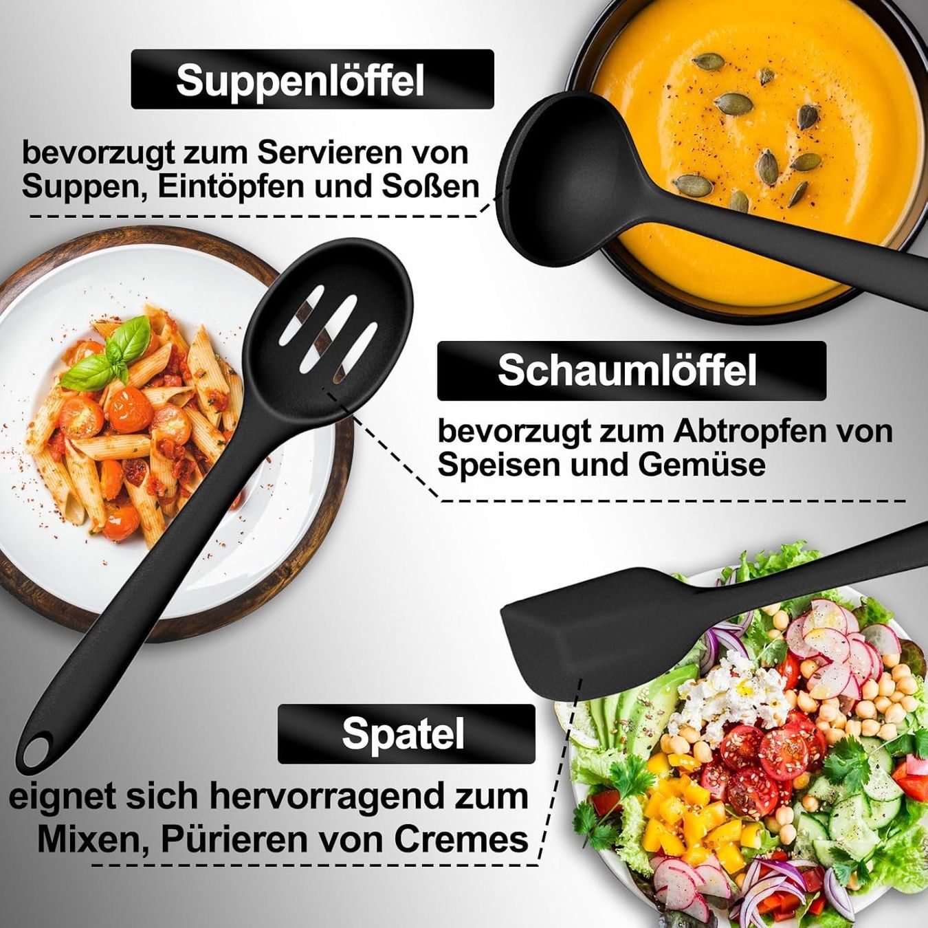 Set di posate: 43-teiliges Küchenhelfer Set aus Silikon – Nuovo e nell'imballaggio originale da Nuglar venduto da SmartLiving24 5