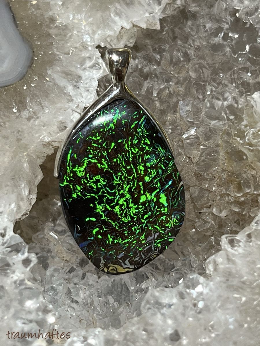 Anhänger: Opal - Anhänger - BlackBoulder - 925 Silberfassung – Neu und originalverpackt aus Thun von Traumhaftes