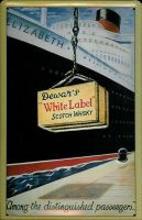 Blechschild 3D-DEWARS WHISKY WHITE LABEL
