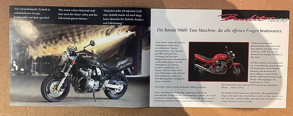 Bücher: Suzuki Bandit N600 Brochure 1996 – Gebraucht aus Olten von Giorgio7777 1