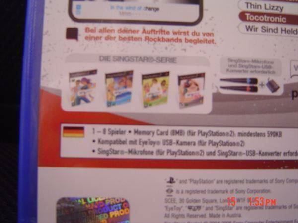 Sony Jeux: SINGSTAR  Rocks! -  Playstation 2 Deutsch – D'occasion à Pambio Noranco par Pol69 4