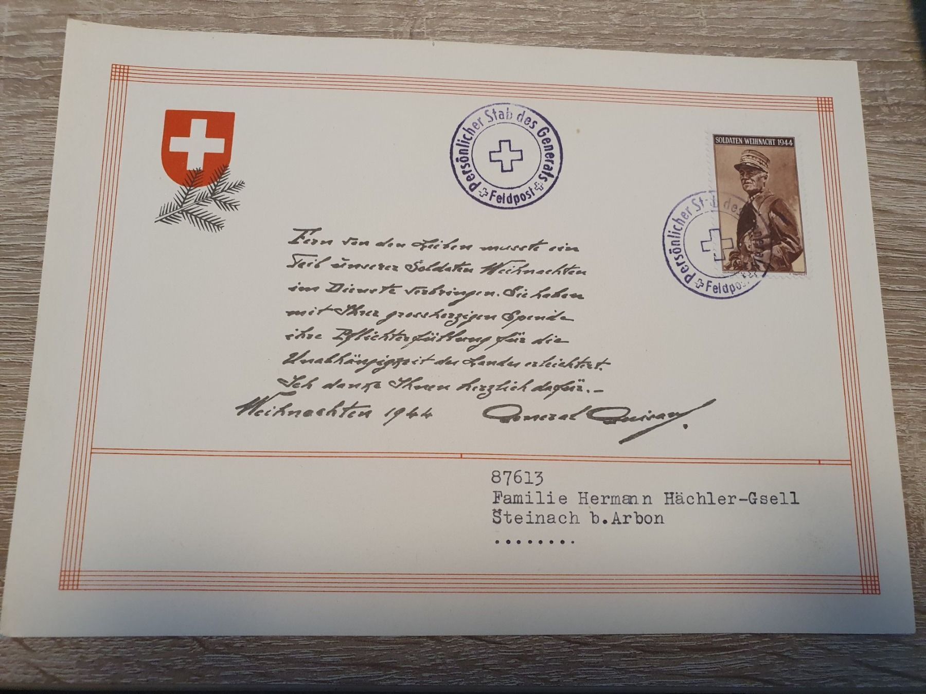 Tutti i francobolli: Feldpost Wheinachten 1944 – Usato da Balgach venduto da SIMEON27